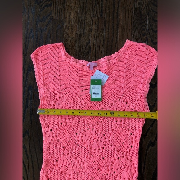 Lilly Pulitzer Women's L Adabelle Crocheted Sweater Dress in Yummy Melon - NWT! - Picture 6 of 9